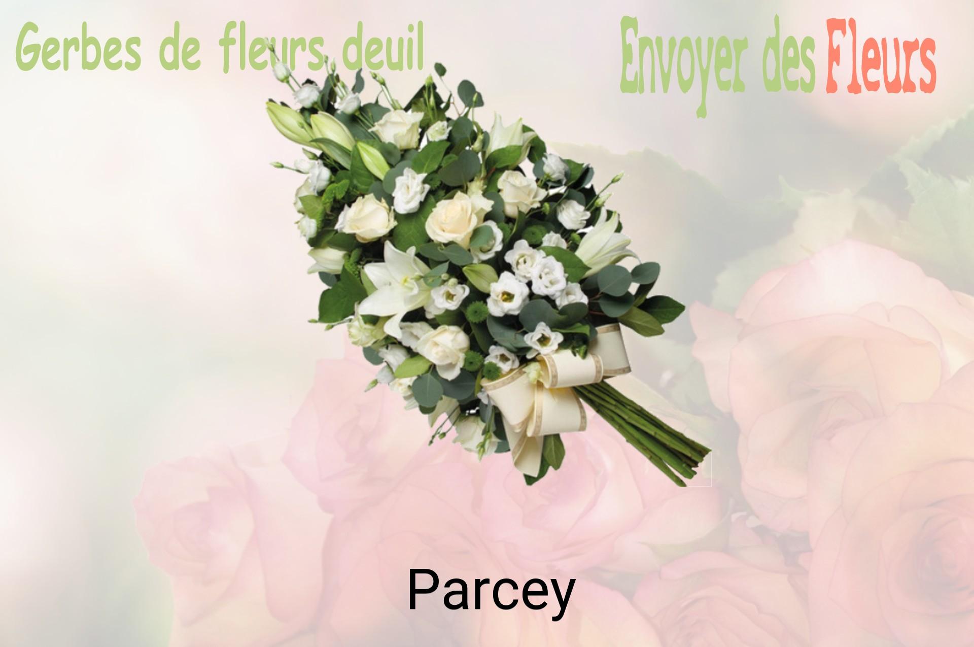 Gerbe de fleurs de deuil livrée à Parcey